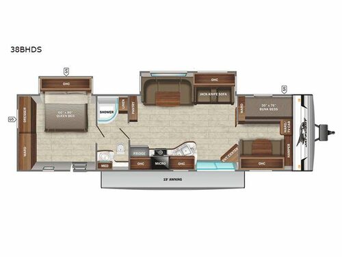Jay Flight 38BHDS Floorplan