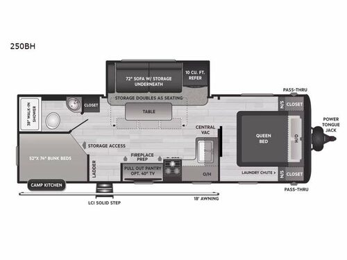 Hideout 250BH Floorplan