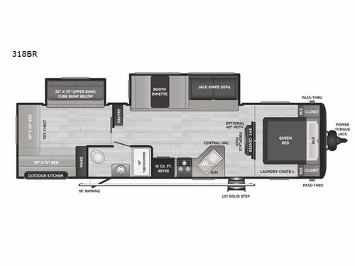 Hideout 318BR Floorplan