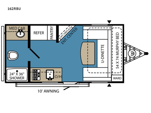 Clipper Ultra-Lite 162RBU Floorplan