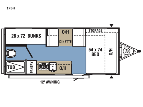 Clipper Ultra-Lite 17BH Floorplan