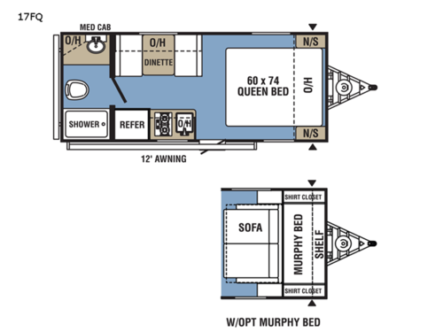 Clipper Ultra-Lite 17FQ Floorplan
