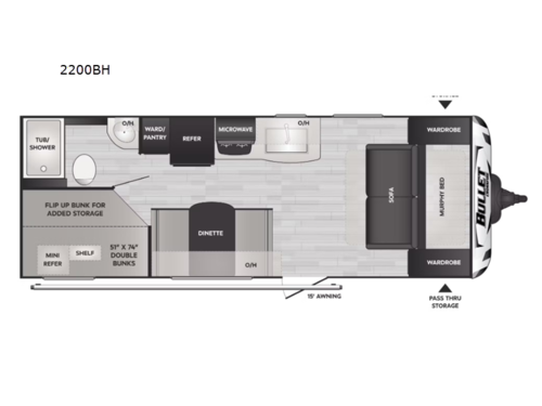 Bullet Crossfire 2200BH Floorplan