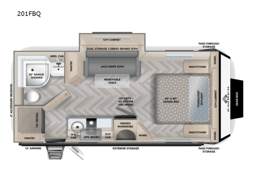 Overland Series 201FBQ Floorplan