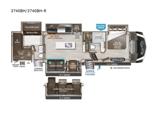 Solitude S-Class 3740BH Floorplan
