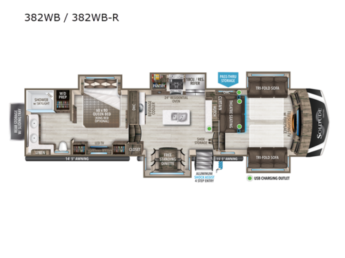 Solitude 382WB R Floorplan