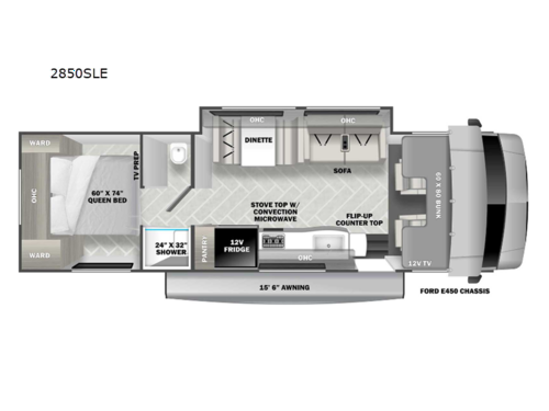 Sunseeker LE 2850SLE Ford Floorplan