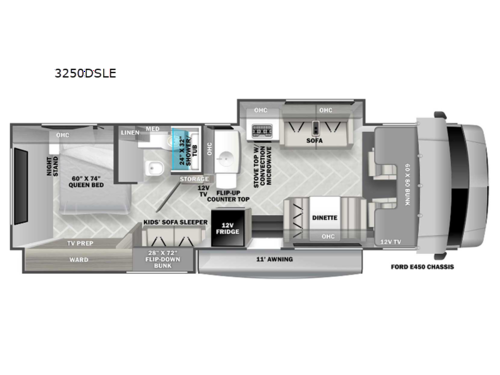 Sunseeker LE 3250DSLE Ford Floorplan