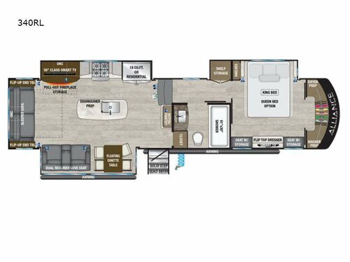 Paradigm 340RL Floorplan Image