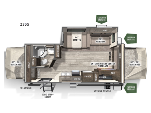 Flagstaff Shamrock 235S Floorplan