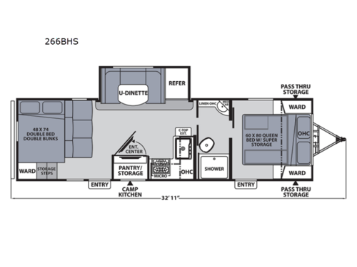 Apex Ultra-Lite 266BHS Floorplan Image