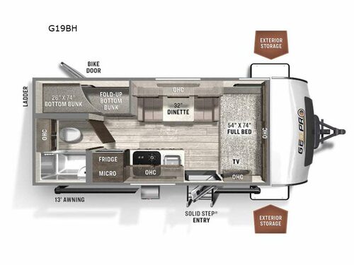 Rockwood GEO Pro G19BH Floorplan