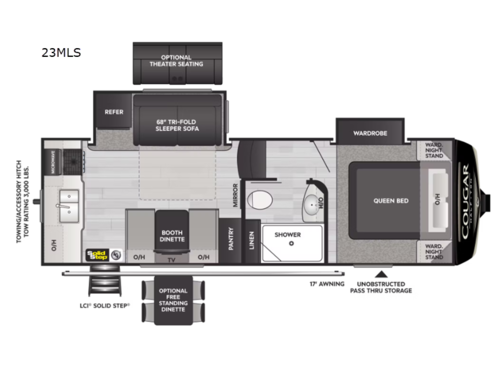 Cougar Half-Ton 23MLS Floorplan