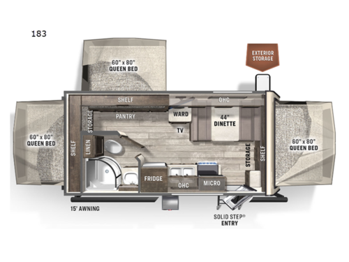 Rockwood Roo 183 Floorplan