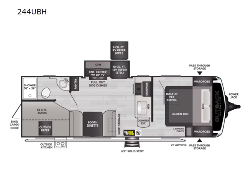 Outback Ultra Lite 244UBH Floorplan Image