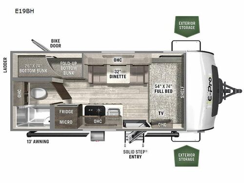 Flagstaff E-Pro E19BH Floorplan