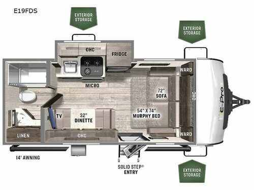 Flagstaff E-Pro E19FDS Floorplan