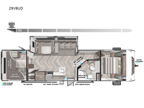 Wildwood Platinum 29VBUD Floorplan