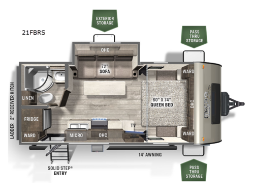Flagstaff Micro Lite 21FBRS Floorplan