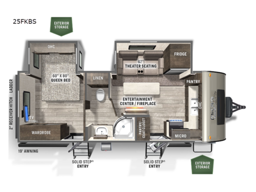 Flagstaff Micro Lite 25FKBS Floorplan