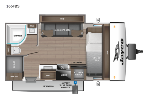 Jay Feather Micro 166FBS Floorplan
