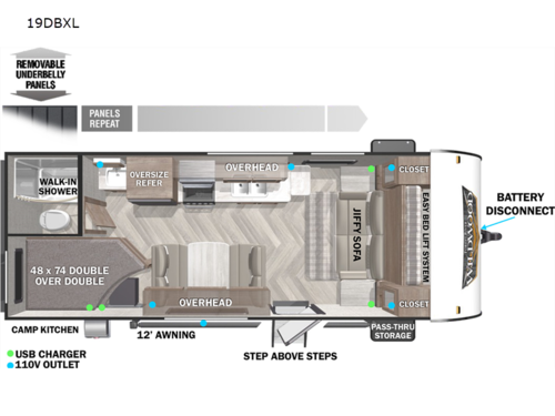 Wildwood X-Lite Platinum 19DBXL Floorplan