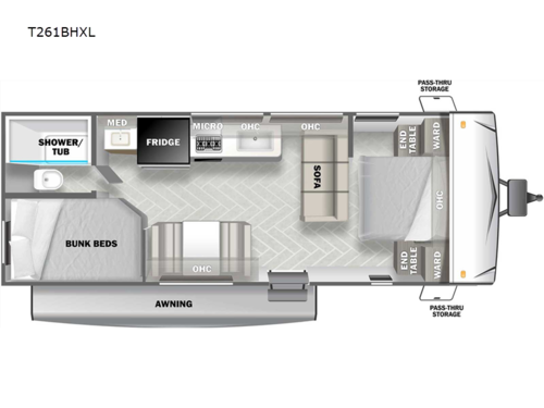 Wildwood X-Lite Platinum T261BHXL Floorplan