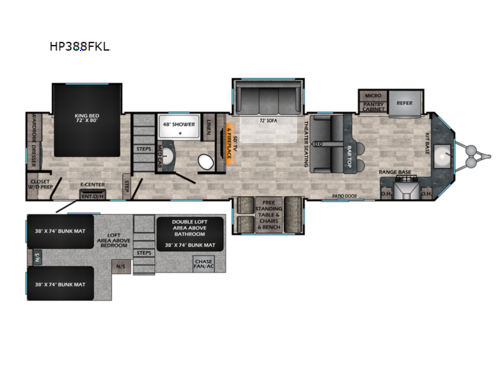 Hampton HP388FKL Floorplan
