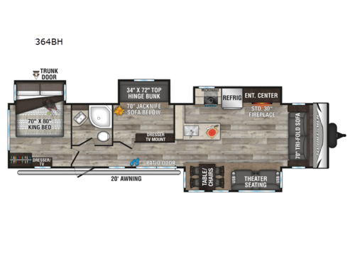 Sportsmen 364BH Floorplan