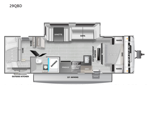 Tracer 29QBD Floorplan Image