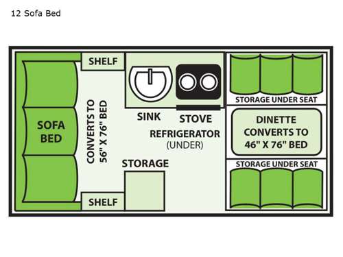 Ranger 12 Sofa Bed Floorplan
