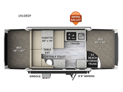 Rockwood Extreme Sports 1910ESP Floorplan