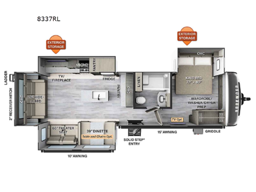 Rockwood Signature 8337RL Floorplan