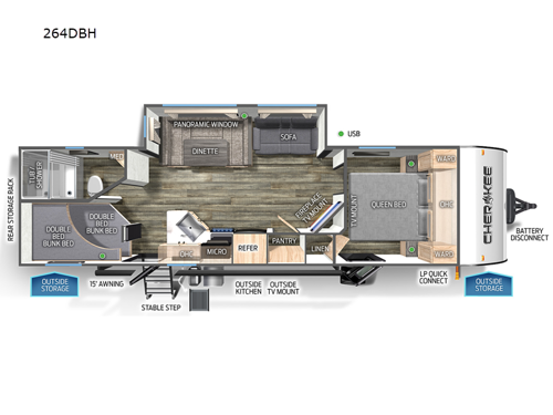 Cherokee 264DBH Floorplan