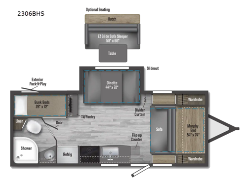 Micro Minnie FLX 2306BHS Floorplan Image