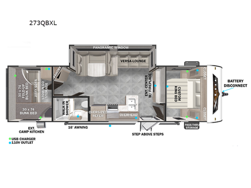 Wildwood X-Lite 273QBXL Floorplan