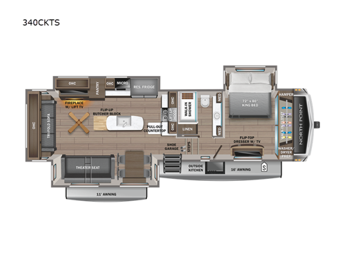 North Point 340CKTS Floorplan