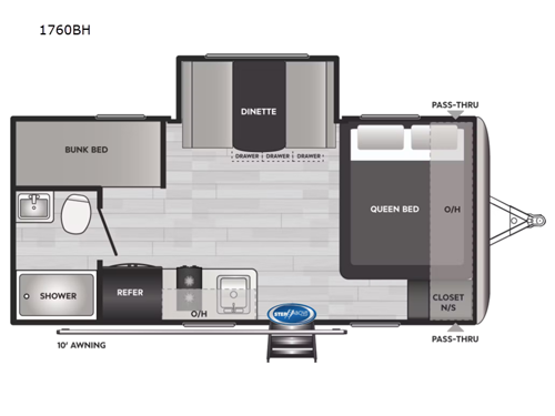 Springdale Mini 1760BH Floorplan
