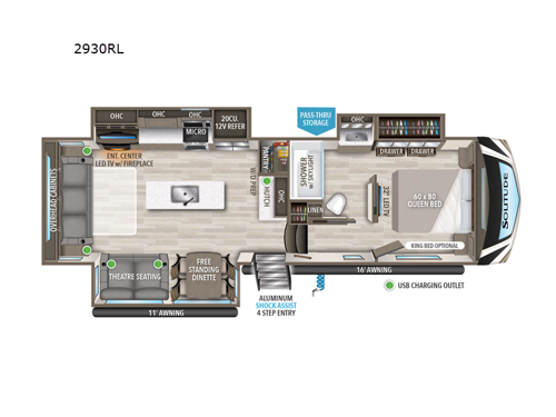 Solitude S-Class 2930RL Floorplan