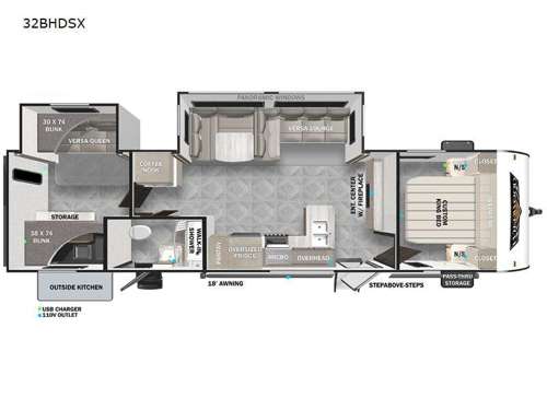 Wildwood 32BHDSX Floorplan Image