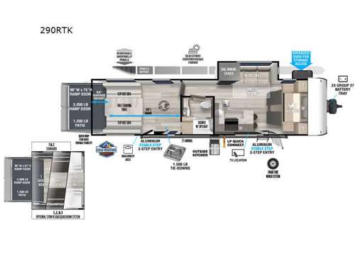 Wildwood FSX 290RTK Floorplan Image