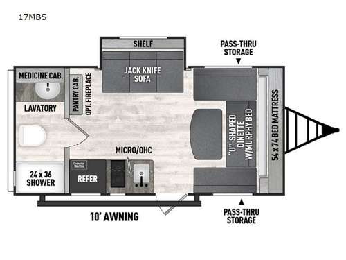Clipper Ultra-Lite 17MBS Floorplan Image