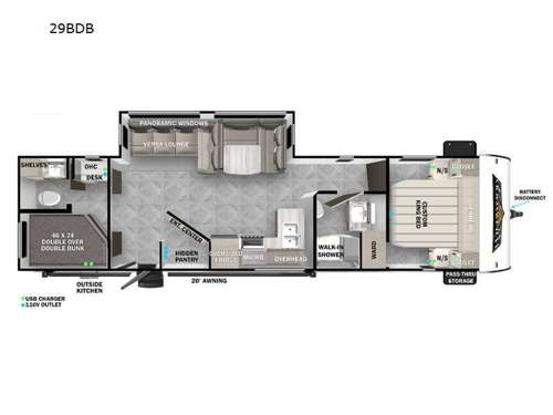 Wildwood 29BDB Floorplan