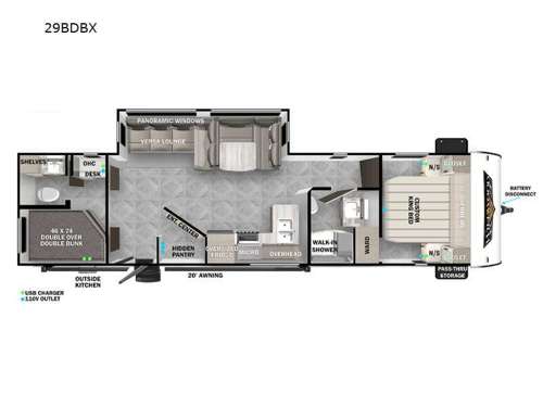 Wildwood 29BDBX Floorplan Image