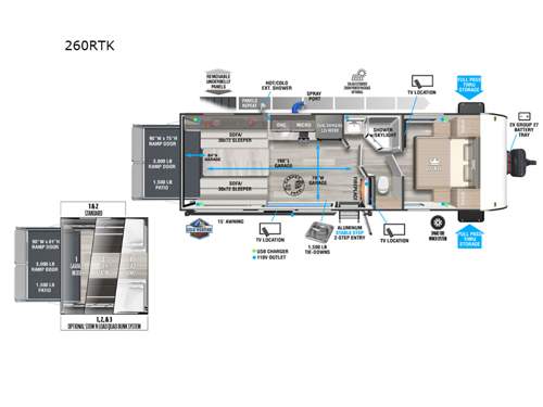 Wildwood FSX 260RTK Floorplan Image