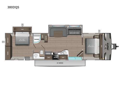 Jay Flight 380DQS Floorplan