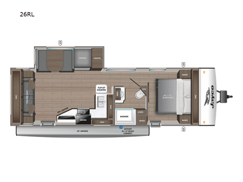Jay Feather 26RL Floorplan Image