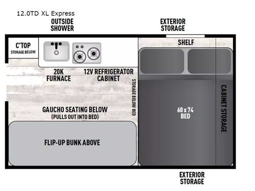 Clipper Camping Trailers 12.0TD XL Express Floorplan Image