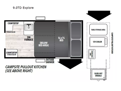 Clipper Camping Trailers 9.0 TD Explore Floorplan Image