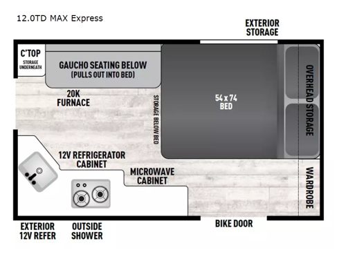 Clipper Camping Trailers 12.0TD MAX Express Floorplan Image